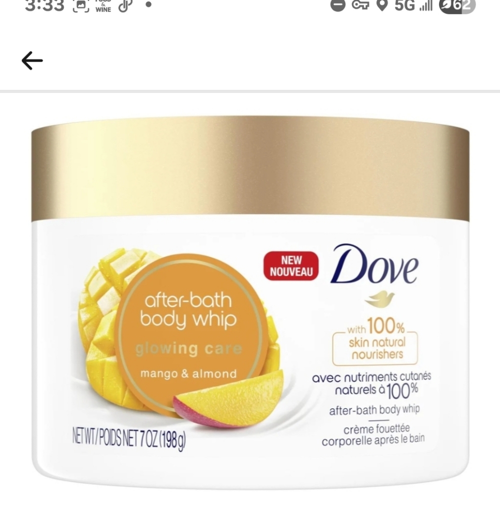 Dove Discontinued After-Bath Body Whip - Mango & Almond